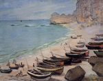 Клод Моне Лодки на побережье в Этрета 1883г